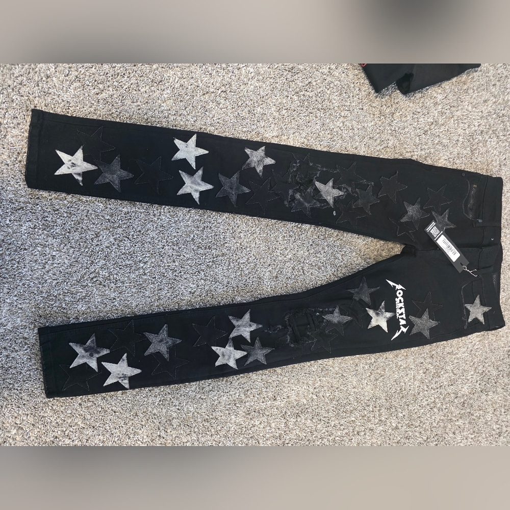 Black Jeans with Star Pattern By ROCKSTAR ORIGINAL